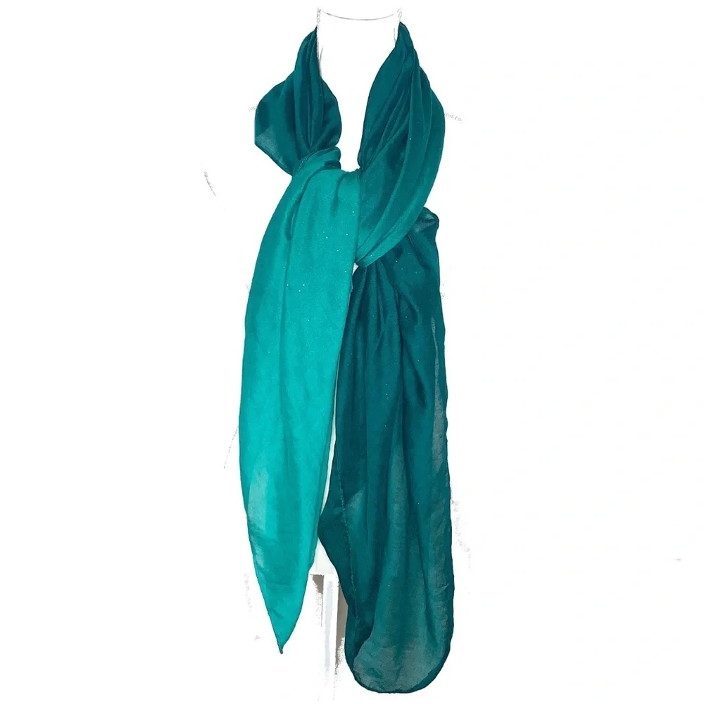 CHARMING CHARLIE Green/Gold Scarf NWT